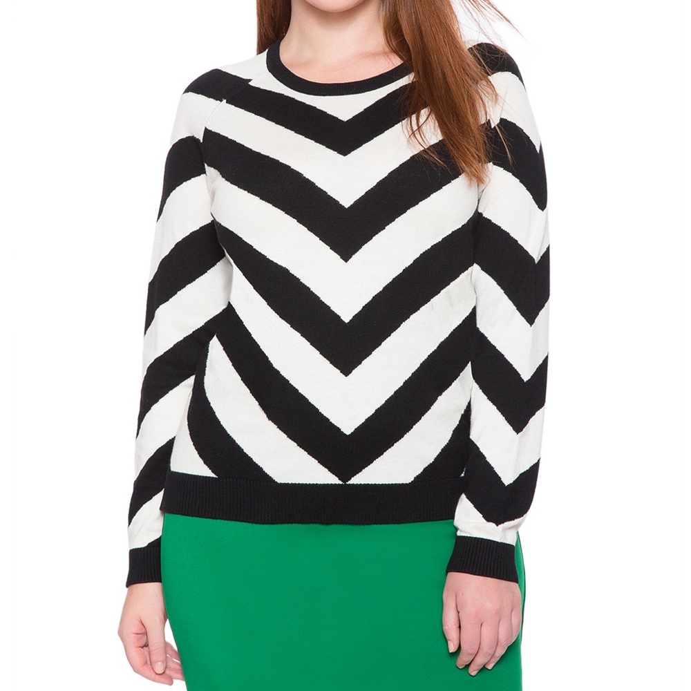 Super Cute Raglan Sleeve Chevron Sweater